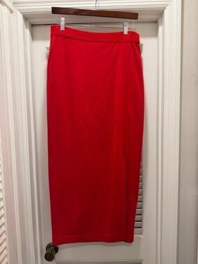 Outlander Collection Red Wool Blend Pencil Skirt Women's Size Large Classic Midi